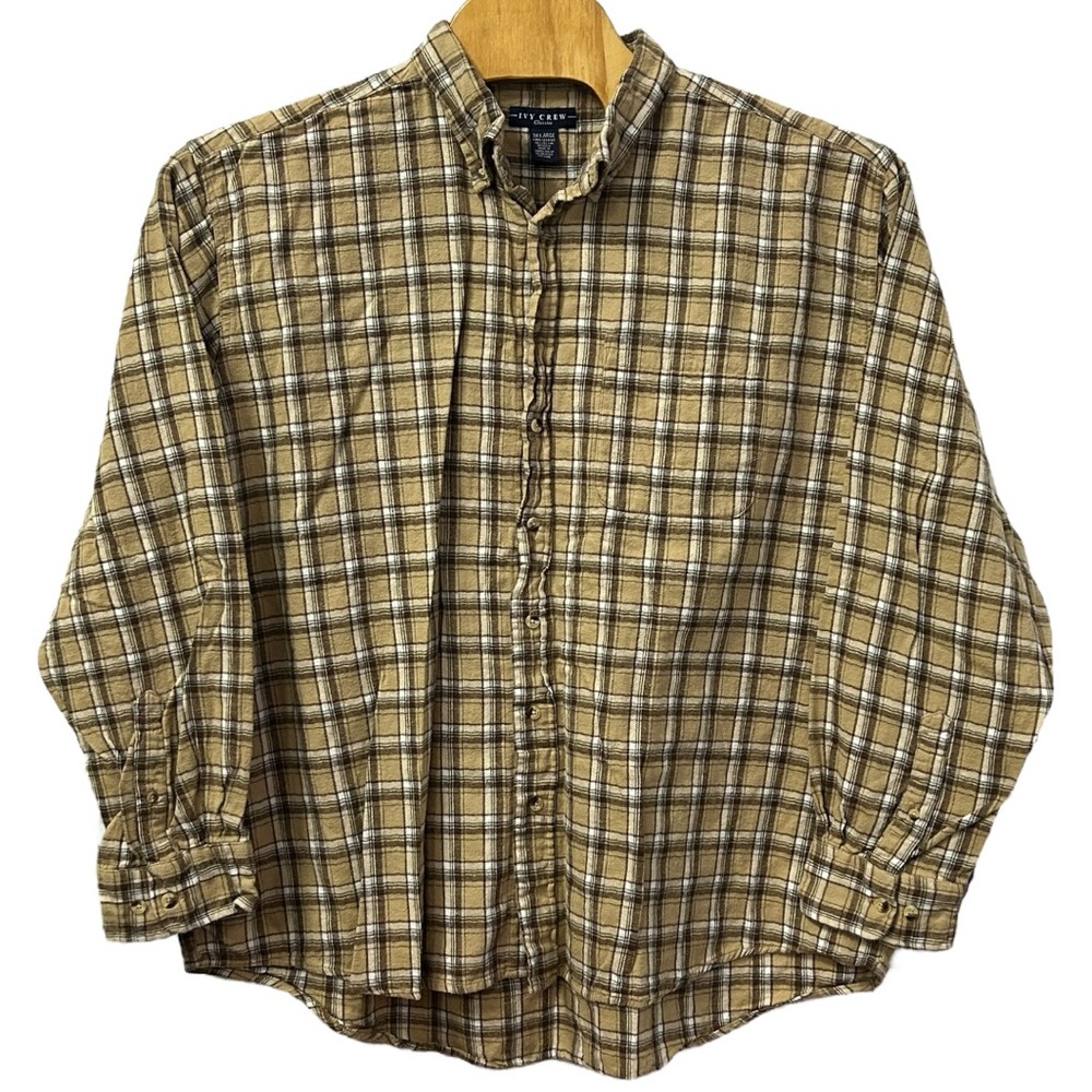Ivy Crew Men’s Long Sleeve‎ Flannel Plaid Button Down Shirt  Sz 3XL
